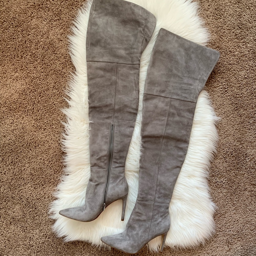 Sam Edelman thigh high boots. Grey suede * Size 6